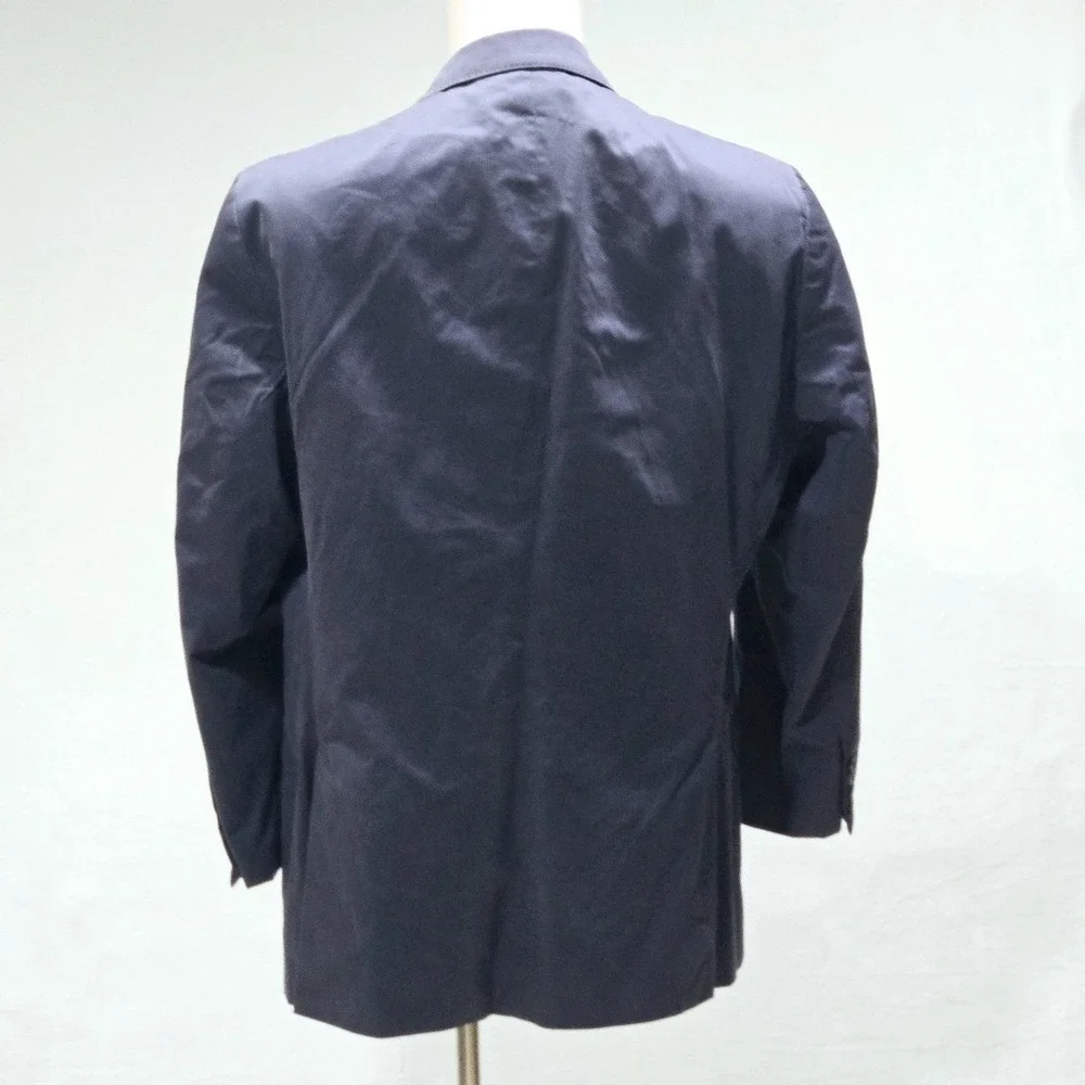 J Hilburn Sport Coat Blazer Wool Jacket Mens Vintage Blue Size 40-42 Lined